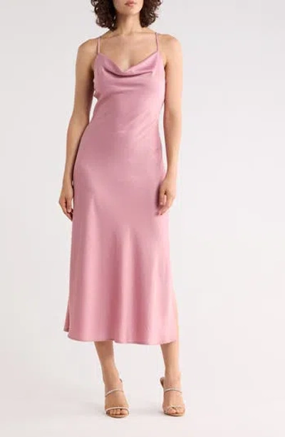 West K Hammered Satin Slipdress In Pink