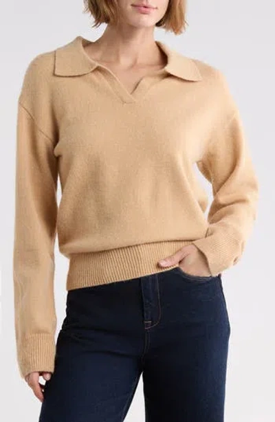 West K Johnny Collar Sweater In Brown