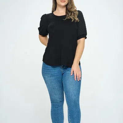 West K Lizzy Plus Size Short Sleeve Knit Top In Black