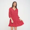 West K Millie V-neck Short Swing Dress In Red