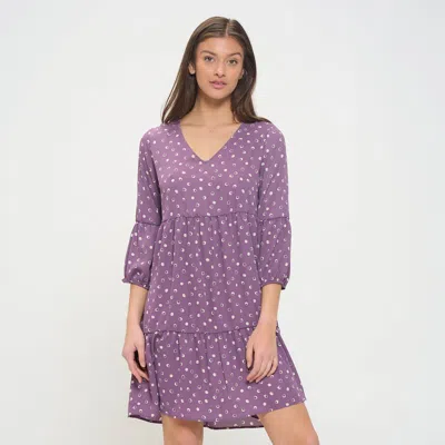 West K Millie V-neck Short Swing Dress In Purple