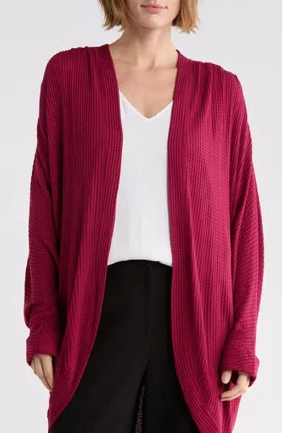 West K Oversized Waffle Cardigan In Pink