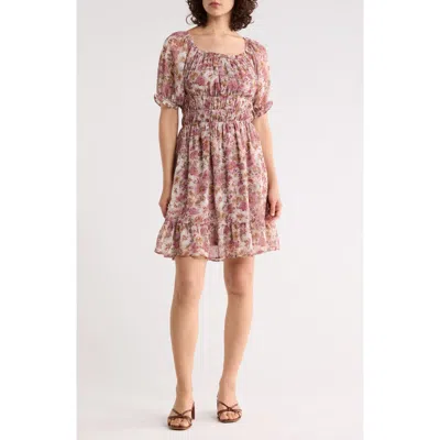 West K Puff Sleeve Dress In Brown