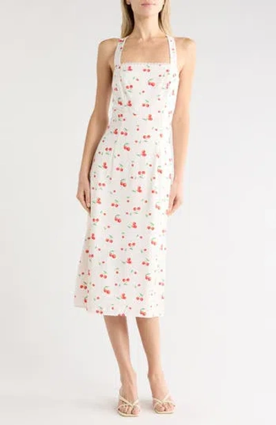 West K Scallop Trim Midi Dress In White