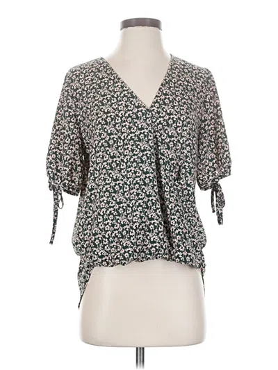 Pre-owned West K Short Sleeve Blouse In Green