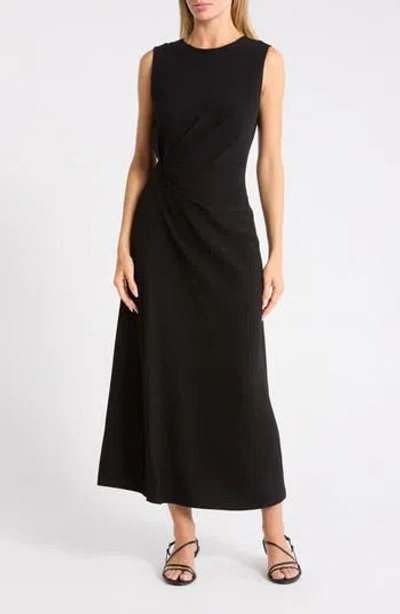 West K Side Ruched Sleeveless Dress In Black
