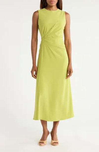 West K Side Ruched Sleeveless Dress In Green