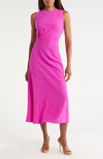 West K Side Ruched Sleeveless Dress In Purple