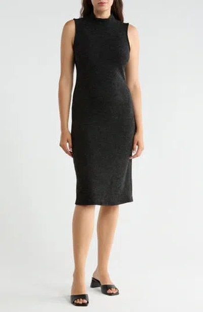 West K Sleeveless Rib Sweater Dress In Black