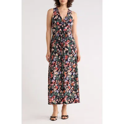 West K Sleeveless V-neck Midi Dress In Multi