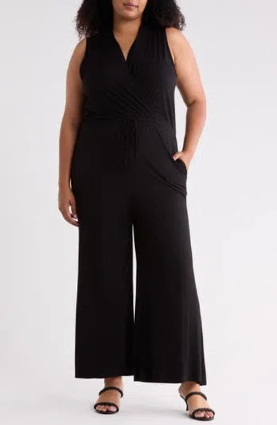 West K Sleeveless Wide Leg Jumpsuit In Black