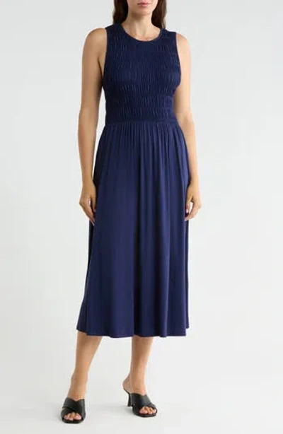 West K Smocked Bodice Fit & Flare Dress In Transparent