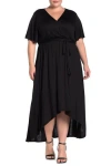 West K Solid High/low Dress In Black