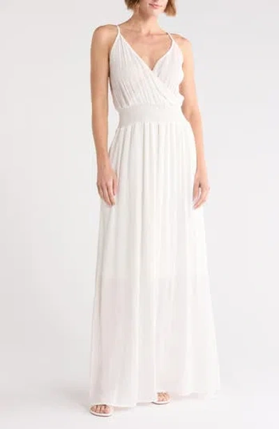 West K Spaghetti Strap Gauze Maxi Dress In White