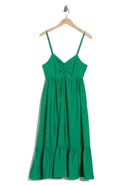 West K Spaghetti Strap Midi Dress In Green