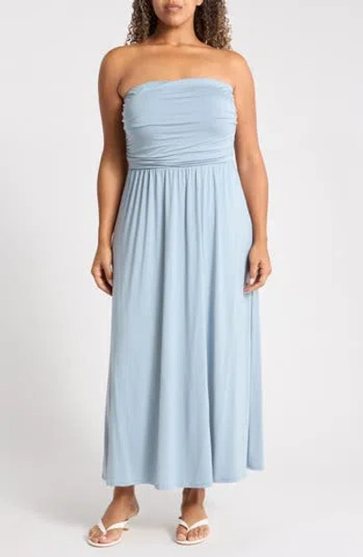 West K Strapless Maxi Dress In Blue