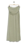 West K Strapless Maxi Dress In Green