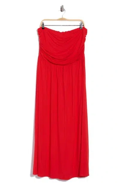 West K Strapless Maxi Dress In Red