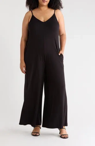 West K Strappy Wide Leg Jumpsuit In Black