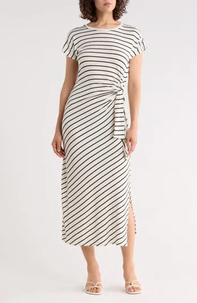 West K Stripe Side Tie Maxi Dress In Pattern