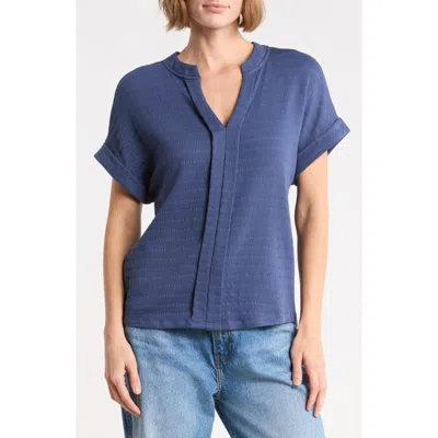 West K Textured Dolman Sleeve Knit Top In Blue