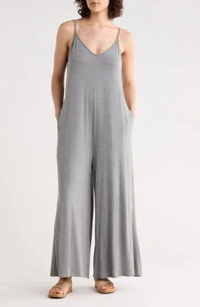 West K V-neck Strappy Jumpsuit In Gray