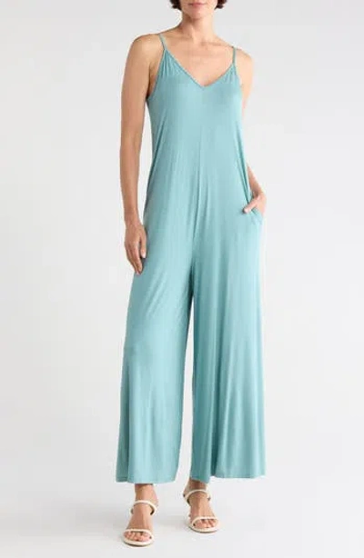 West K V-neck Strappy Jumpsuit In Blue