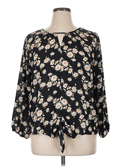 Pre-owned West Kei 3/4 Sleeve Blouse In Black