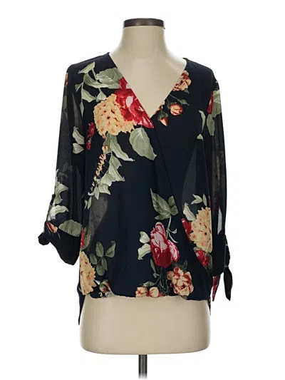 Pre-owned West Kei 3/4 Sleeve Blouse In Black