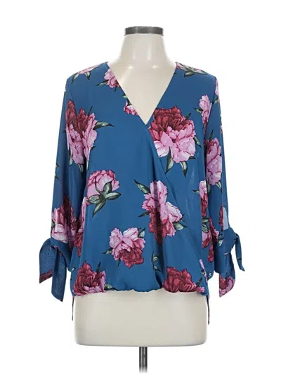 Pre-owned West Kei 3/4 Sleeve Blouse In Blue