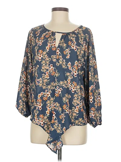 Pre-owned West Kei 3/4 Sleeve Blouse In Blue