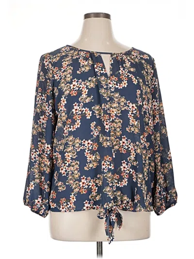 Pre-owned West Kei 3/4 Sleeve Blouse In Blue