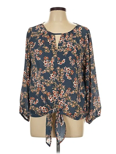 Pre-owned West Kei 3/4 Sleeve Blouse In Blue