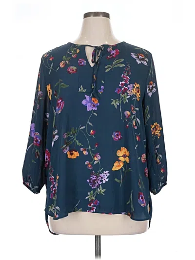 Pre-owned West Kei 3/4 Sleeve Blouse In Blue