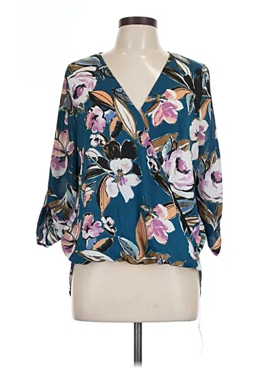 Pre-owned West Kei 3/4 Sleeve Blouse In Blue