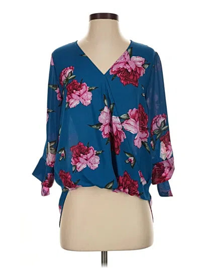 Pre-owned West Kei 3/4 Sleeve Blouse In Blue