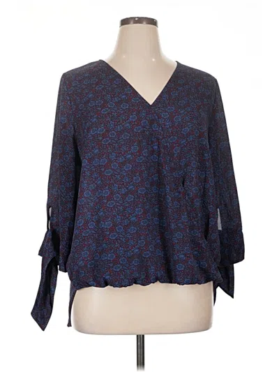 Pre-owned West Kei 3/4 Sleeve Blouse In Blue