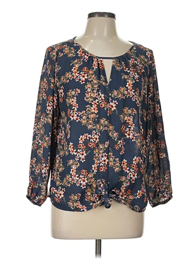 Pre-owned West Kei 3/4 Sleeve Blouse In Blue