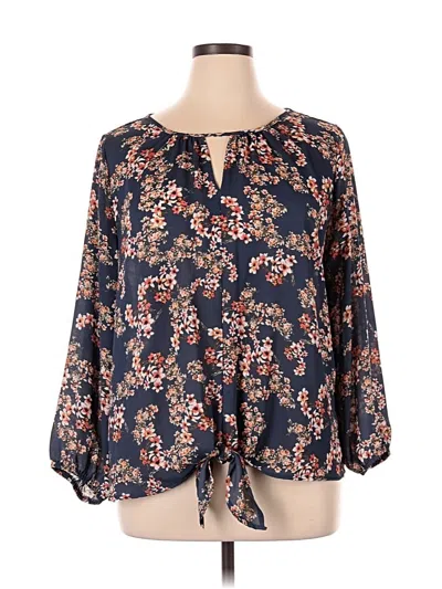 Pre-owned West Kei 3/4 Sleeve Blouse In Blue