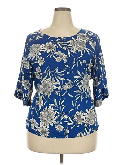 Pre-owned West Kei 3/4 Sleeve Blouse In Blue