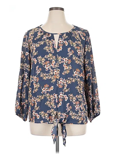 Pre-owned West Kei 3/4 Sleeve Blouse In Blue