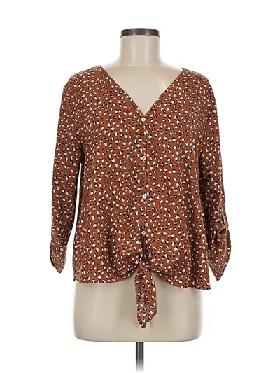 Pre-owned West Kei 3/4 Sleeve Blouse In Brown