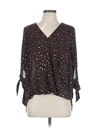 Pre-owned West Kei 3/4 Sleeve Blouse In Brown