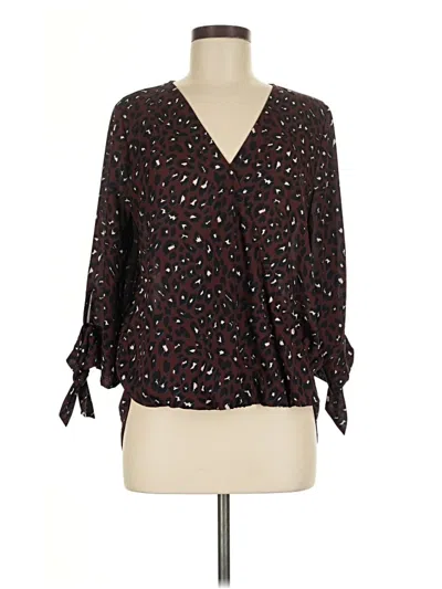 Pre-owned West Kei 3/4 Sleeve Blouse In Brown