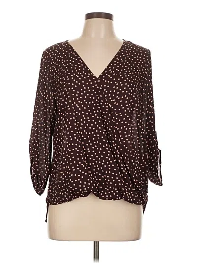Pre-owned West Kei 3/4 Sleeve Blouse In Brown