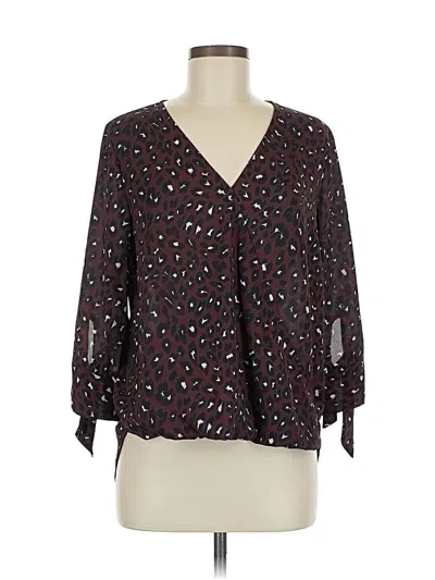 Pre-owned West Kei 3/4 Sleeve Blouse In Burgundy