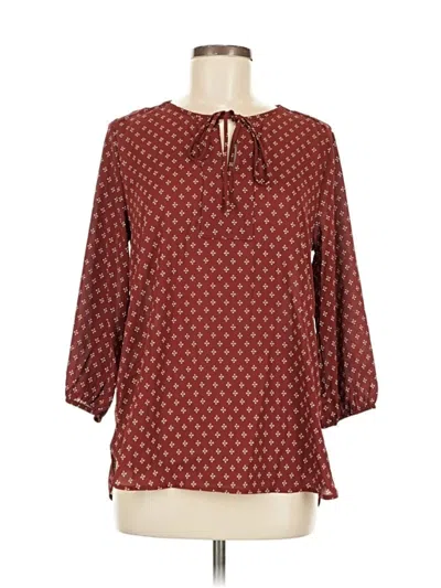 Pre-owned West Kei 3/4 Sleeve Blouse In Burgundy