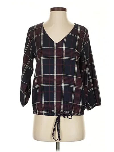 Pre-owned West Kei 3/4 Sleeve Blouse In Burgundy