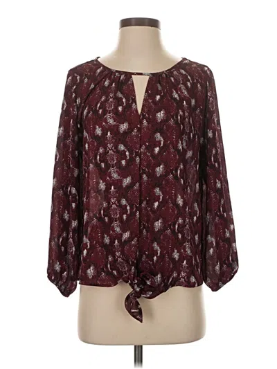 Pre-owned West Kei 3/4 Sleeve Blouse In Burgundy
