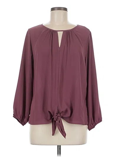 Pre-owned West Kei 3/4 Sleeve Blouse In Burgundy